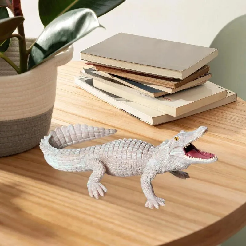 Decoratieve beeldjes Alligator Model Collectie Sculptuur Beeldje Tafelblad Ornament Voor Slaapkamer Boekenplank Bureau Plank Woondecoratie