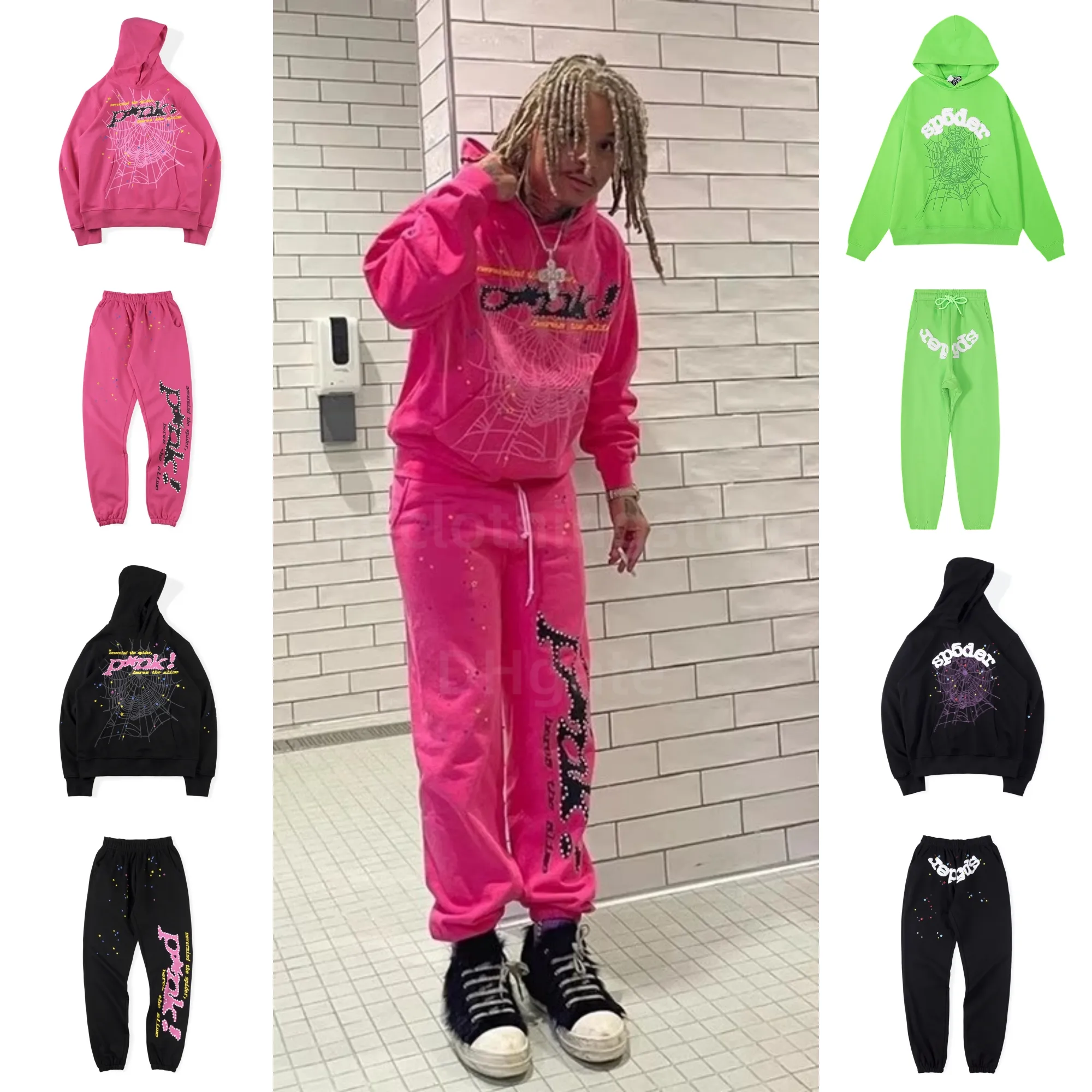 Sweats à capuche pour hommes Sweatshirts Designer Spider Pink Sweat à capuche Sp5der Young Sweats à capuche Streetwear 555555 Thug Angel Hoody Hommes Femmes Web Pull Y2k Way S-XL