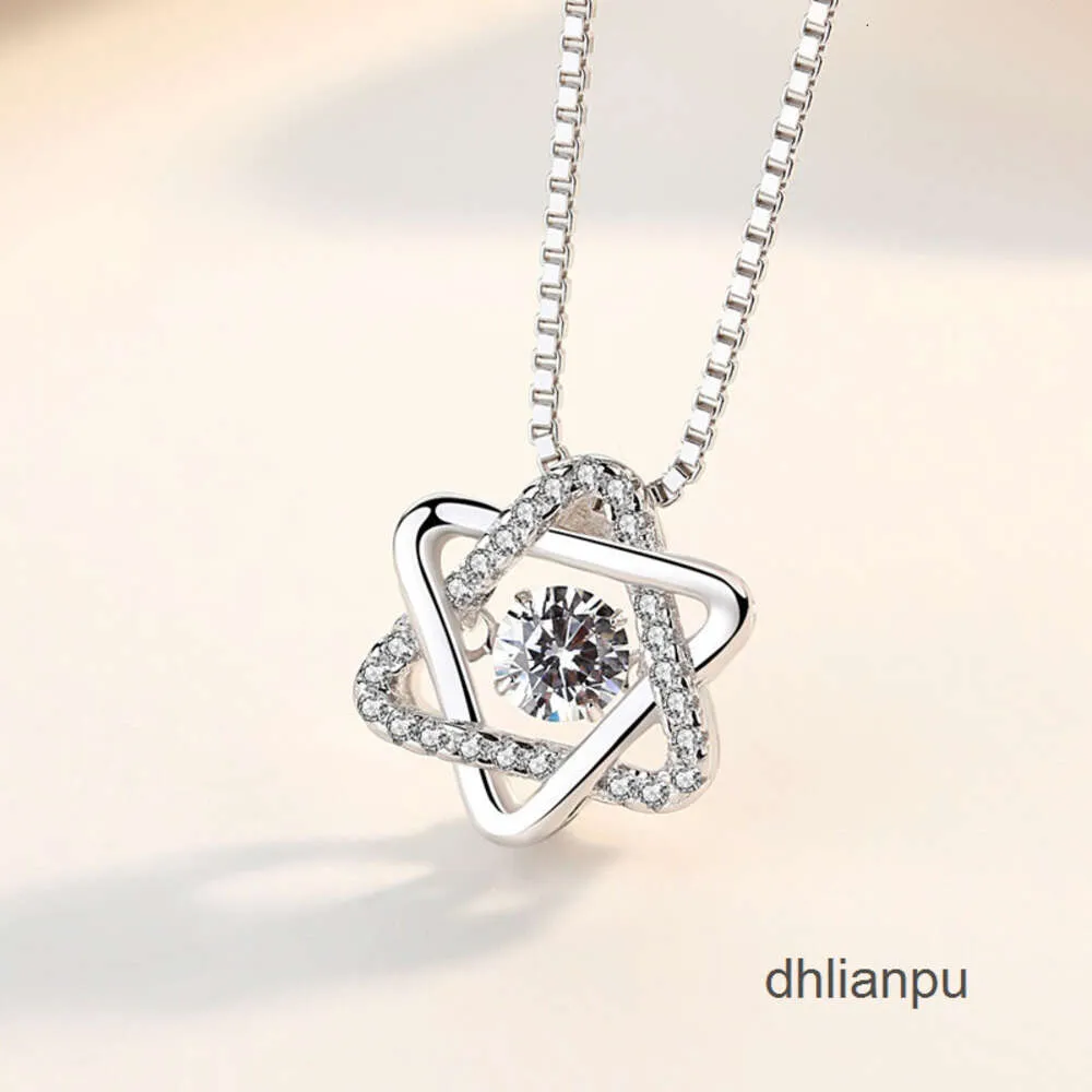 Collana di design S Sier Star Ciondolo Dichiarazione Zirconi Diamanti Donne Ragazze Lady Elements Gioielli