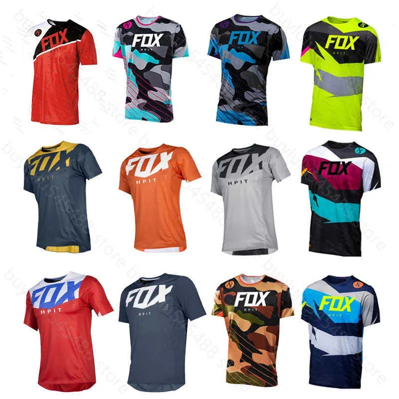 2024 Moda T-Shirt Dağ Bisikleti Takım Foxx Erkekler Tişörtleri Erkekler Enduro Kısa Camiseta MTB Gömlek Bisiklet Takımı Downhill DH Off-Road Bisiklet Motokros Maillot