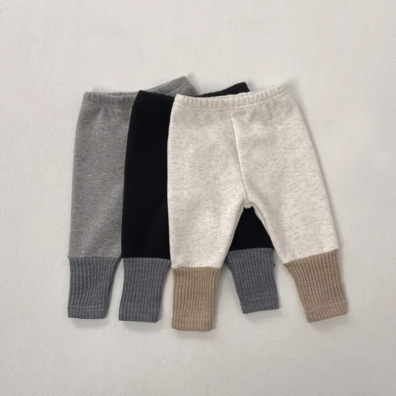 4177B Baby Hosen Verdickte Warme Kaschmir Leggings Winter Korea Baby Jungen Hosen mit Kaschmir Nähte Leggings 240106