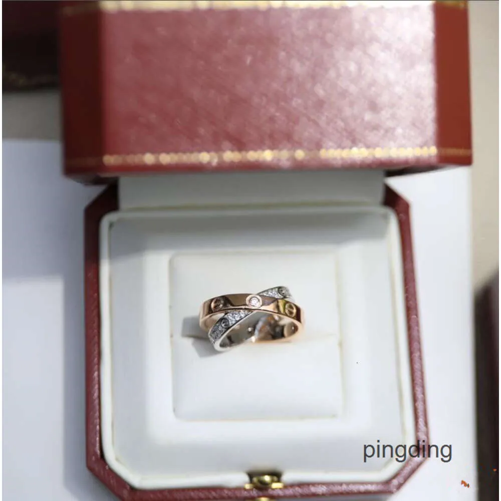 Designer amor parafuso anel masculino clássico anel de luxo feminino titânio aço banhado jóias ouro e prata rosa nunca desbota com caixa