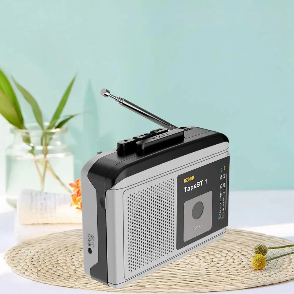 Cassette Player Lightweight Built-In Speaker Earphone Radio 2AA Battery or USB Power Supply Recorder Converter No Need Computer