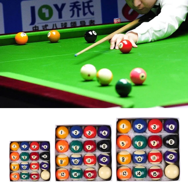 25 mm32 mm38mm dzieci Mini bilardowe kulki stołowe Zestaw Żywicy Mały basen Piłki Cue Pełny zestaw Snooker Billiard Akcesorium 240106