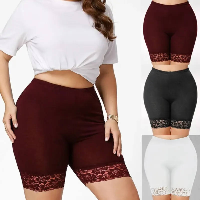 Leggings de sport pour femmes, grande taille, couture en dentelle, Leggings XL, taille haute, dentelle creuse, extensible