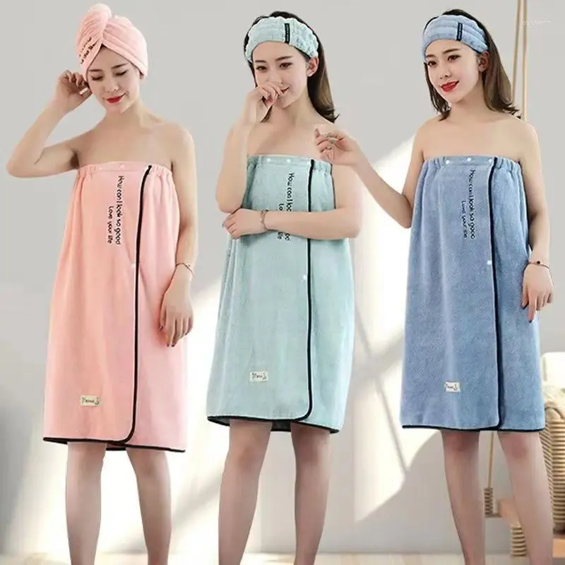 Towel 4 Piece Set Bath Robe Sleeveless For Women Dressing Gown Warm Bathrobe Solid Ladies Robes Absorbs Dries Quickly