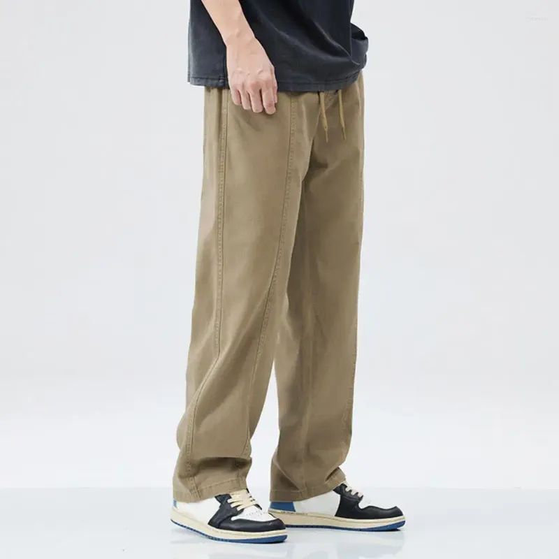 Pantalons pour hommes Hommes Pantalons de survêtement Style rétro Cargo à jambes larges avec poches à taille élastique pour un pantalon confortable et chaud pleine longueur solide