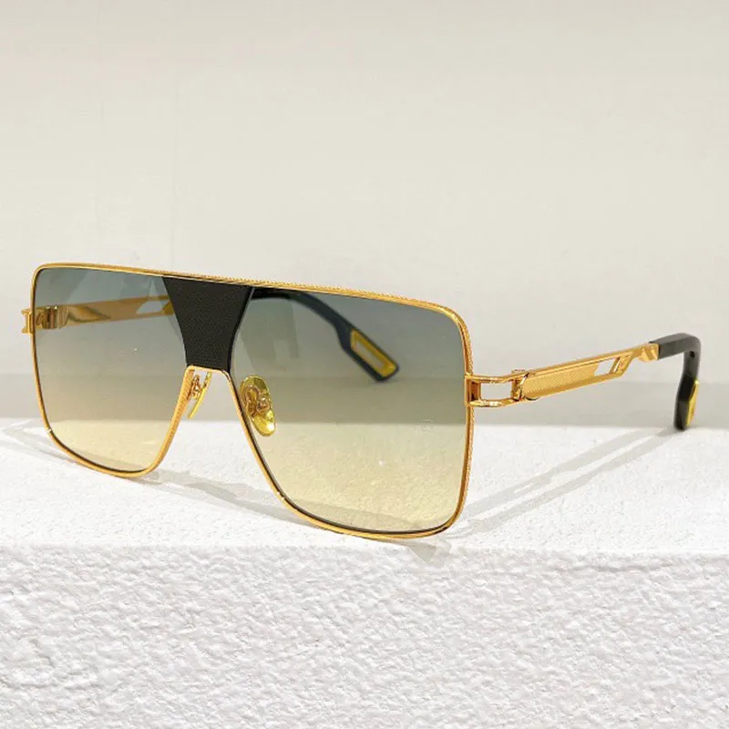 Mens Luxury Brand THE ORBIT Sunglasses Designer New Gold Frame Oversized Shield Shaped Lenses Modern Fashion Style Sunglasses