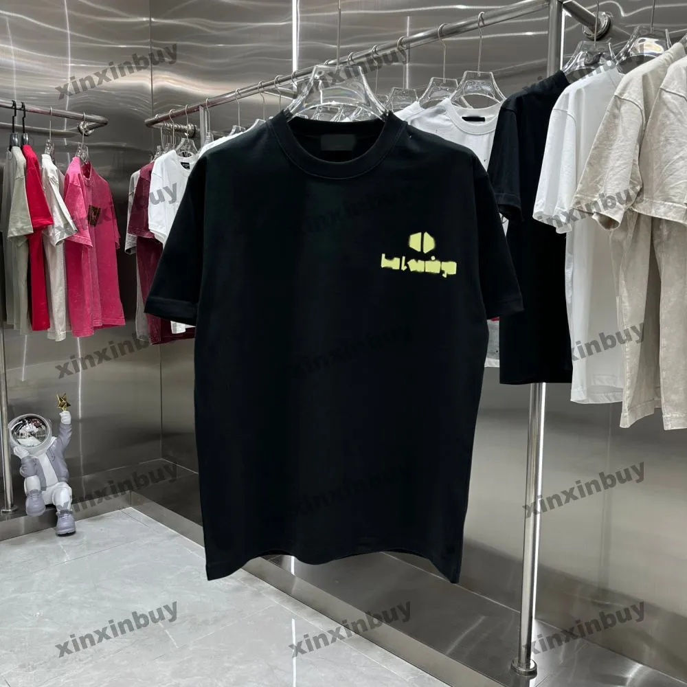 Xinxinbuy 2024 MĘŻCZYZNY PROJEKTACJA TEE T SHIRT PARIS TAKE LITET DRIDZENIE PARIS KOBIETY BARDY BIAŁY Żółty niebieski XS-2xl