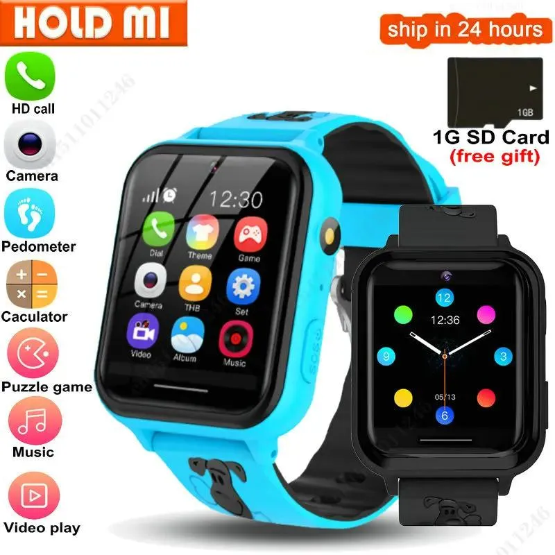 Watches Kids Smart Watch Music Game Play Smartwatch Phone Call for Children with 1G SD Card 2G Baby Watch Clock Boys Girls Gifts