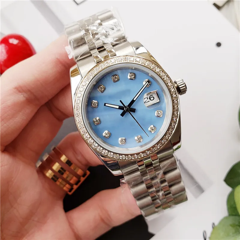 Moda Diamond Watch Wysoka jakość automatycznego ruchu zegarek mechaniczny 36 mm Menowe męskie i damskie pierścionek z diamentem ze stali nierdzewnej luksusowe zegarek zegarek zegarek