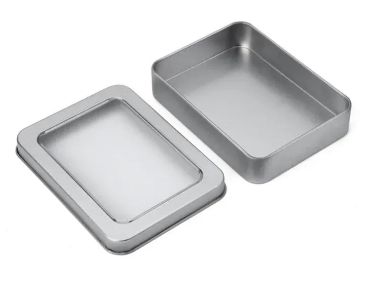 10.7*7*3cm Open Window Metal Storage Cases, Tin Boxes Steel display packaging can SN1823