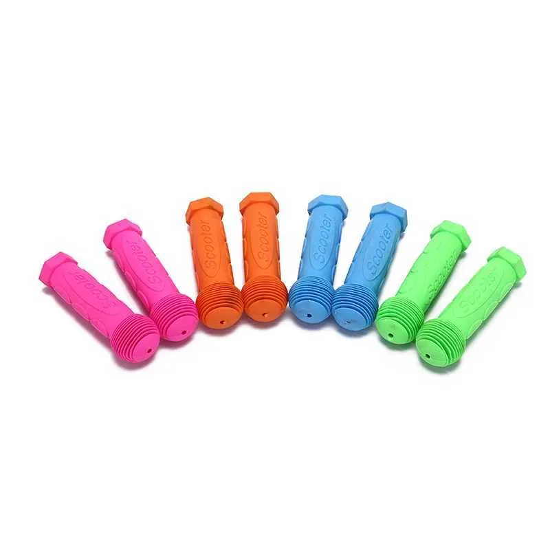 Rubber Grip Handle Handlebar Grips Colorful Blue Red Anti-skid Child Children Kids Bike Bicycle Tricycle Skateboard Scooter