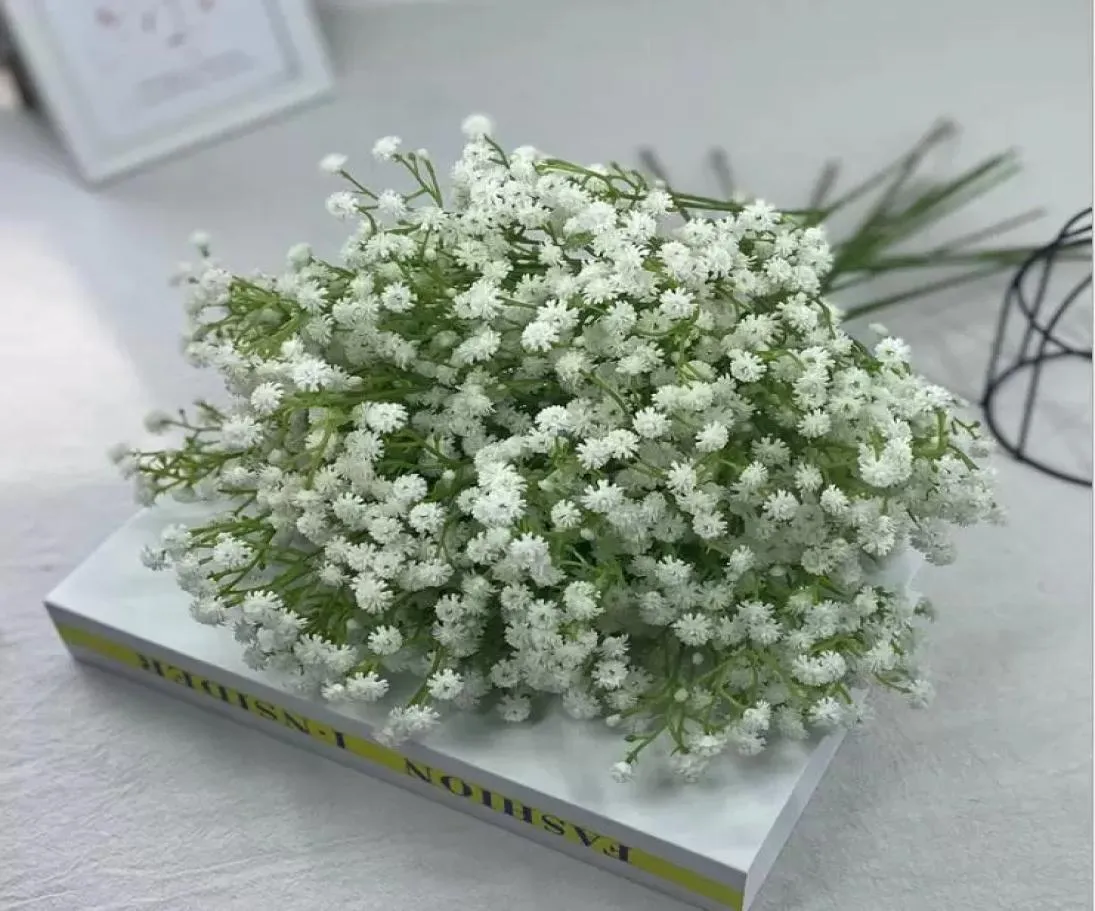 Gypsophile blanche unique, fausses fleurs artificielles en soie, décoration de mariage pour la maison, 3554213