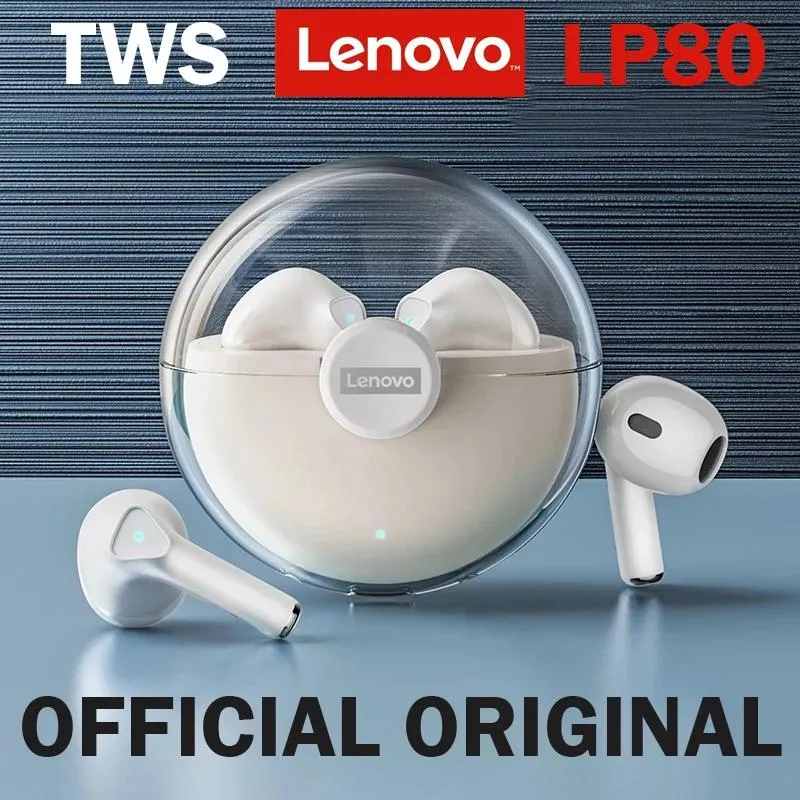 Kulaklıklar Orijinal Lenovo Lp80 Kulaklık TWS Bluetooth Kablosuz Kulaklıklar Spor Hareketi Fitness Kulaklığı Düşük Gecikme Oyun Müzik Kulaklıkları