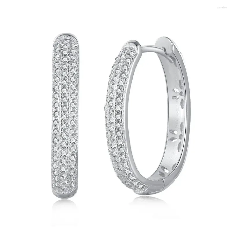 2 Pairs S925 Sterling Silver Cubic Zirconia Round Stud Earrings For Women Men