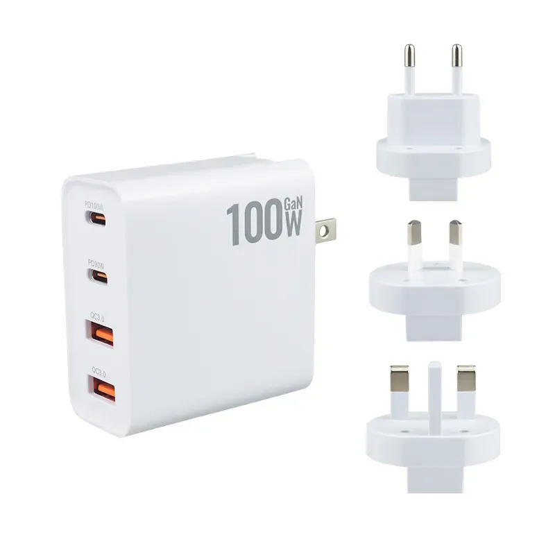 Cell Phone Chargers US EU AU UK  100W USB Type C PD Fast  with Quick Charge 4.0 3.0 USB Phone  For MacBook Laptop Smartphone with box