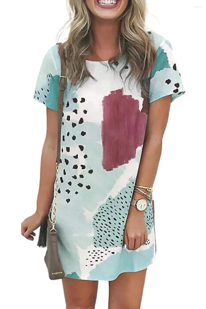 Casual Dresses White Leopard Splicing Color Block Mini Dress For Women Summer Bodycon