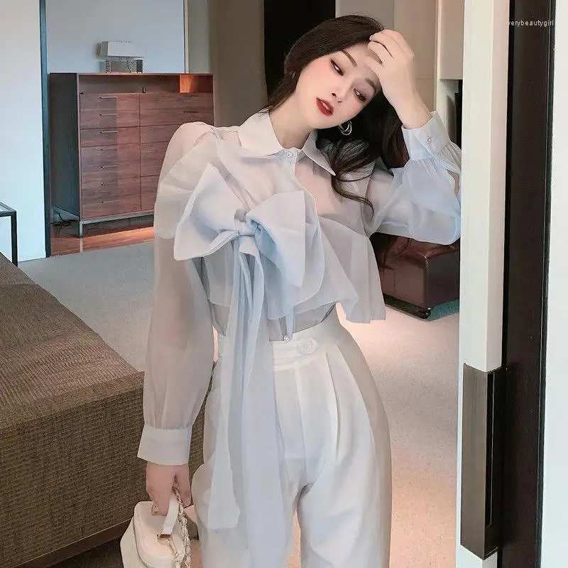 Women's Two Piece Pants 2024 Summer French Simple Style Women Sexy Light Luxury Shirt Suit Boutique Fashion Clothing Set