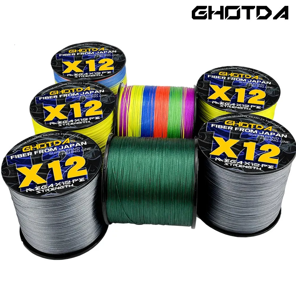 GDA Braided Fishing Linia 500 m 300 m 12 pasm 25-120lb Długie odlewane PE linia wędkarska wielofilna do łowienia karpia 240108