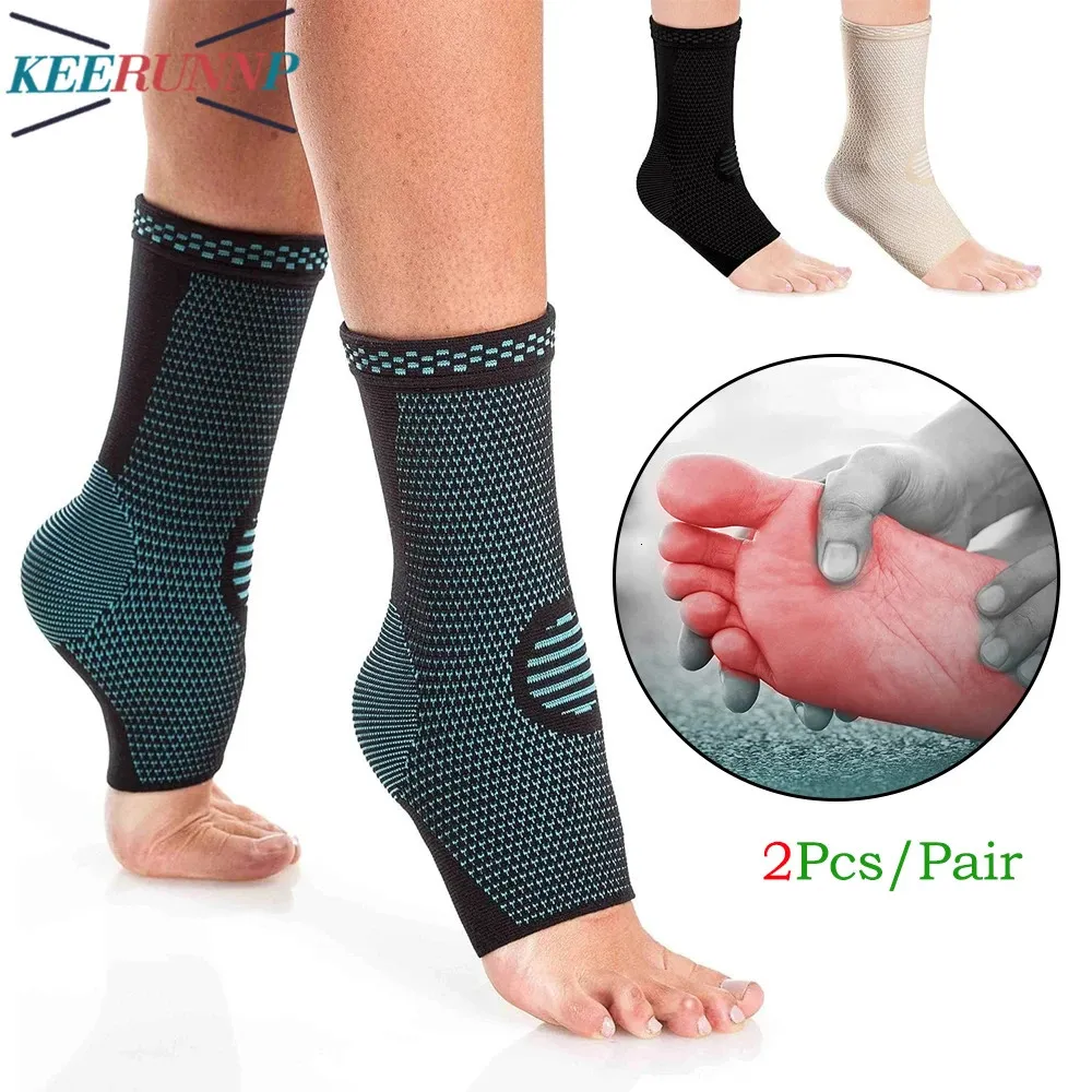 1 par de suporte de tornozelo/tornozelo para alívio da dor, envoltório elástico respirável para entorse, basquete, corrida, entusiasta de esportes 240108