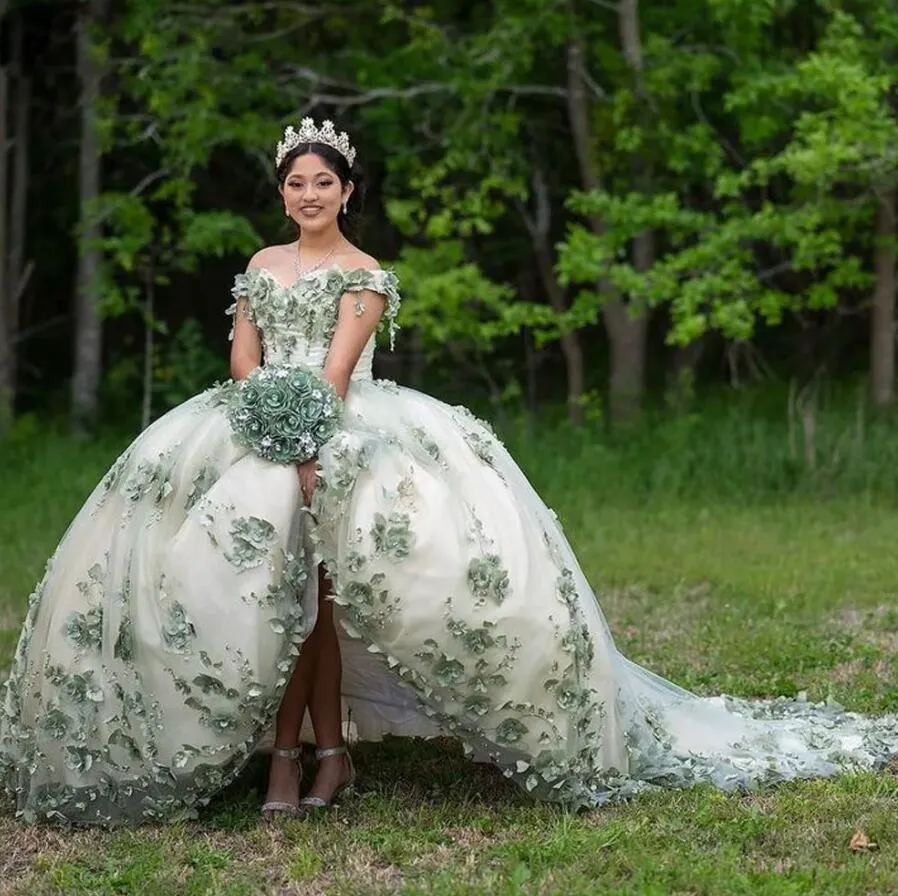 Plus Size Sage Green Off the Shoulder Satin Ball Gown Dress with Lace-Up  Back for Quinceanera and Prom from Dhgate Quinceanera Dresses - price 175.68