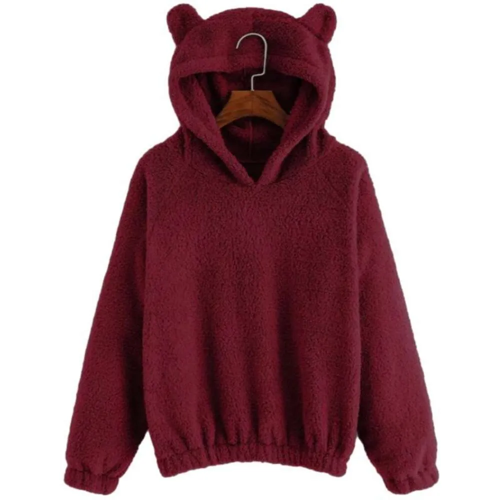 Sweat à capuche chaud à capuche avec oreilles de lapin en peluche pour femmes, européen et américain, mignon et à la mode, nouvelle collection automne et hiver