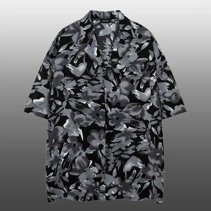 Chemises décontractées pour hommes 2024 Motif floral Imprimer Chemise de plage Hommes Hawaiian Streetwear Hip Hop Tropical Holiday Tops Camisas de Hombre