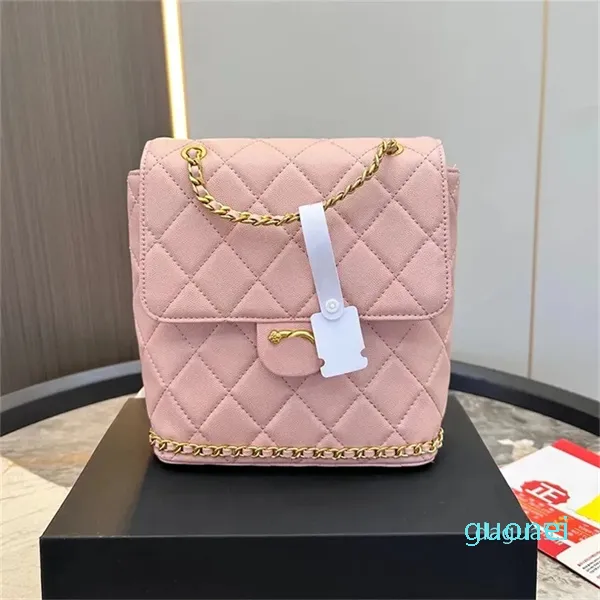 Mini sac à dos en cuir avec chaîne dorée pour femmes, sac seau à rabat classique, portefeuille de styliste tendance, porte-monnaie, 2024