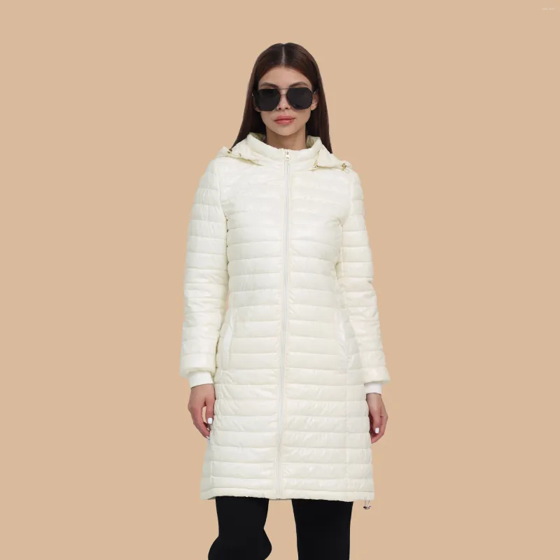 Kvinnors dike rockar santelon kvinnor lång varm ultralight puffer jacka kappa med justerbar huva kvinnlig vinter utomhus lätt bärbar bärbar