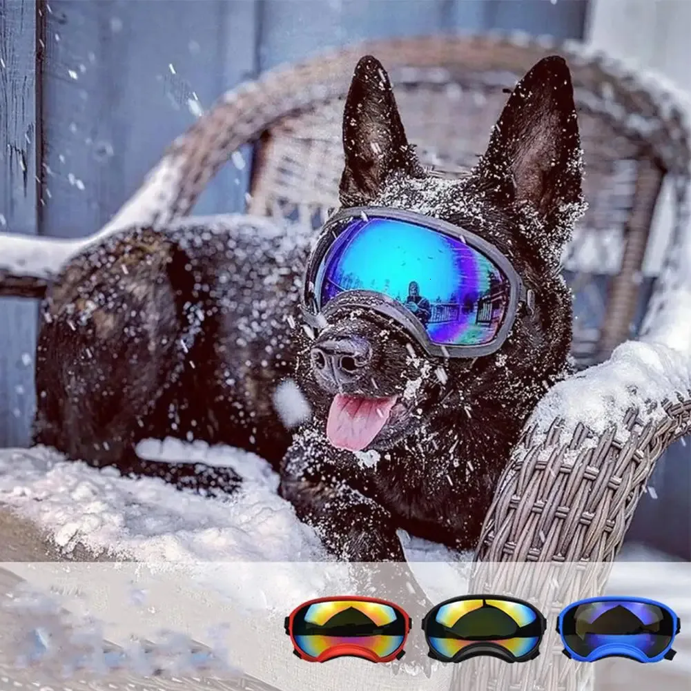 YOUZI lunettes de soleil pour chiens de taille moyenne et grande Protection Uv lunettes coupe-vent avec sangle réglable Protection des yeux 240108