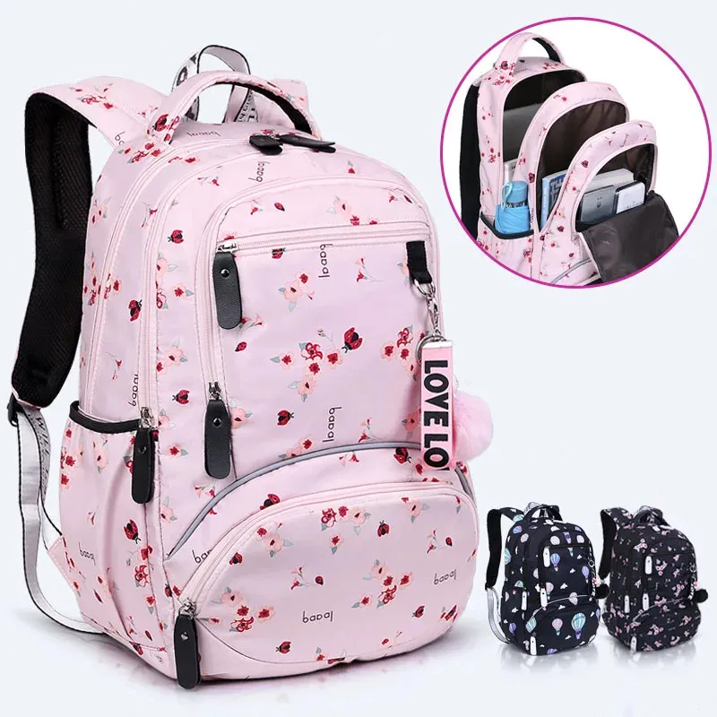 Большой школьный рюкзак, милый школьный рюкзак с принтом, водонепроницаемый рюкзак для начальной школы, сумки для книг для девочек-подростков, дети mochila 240108