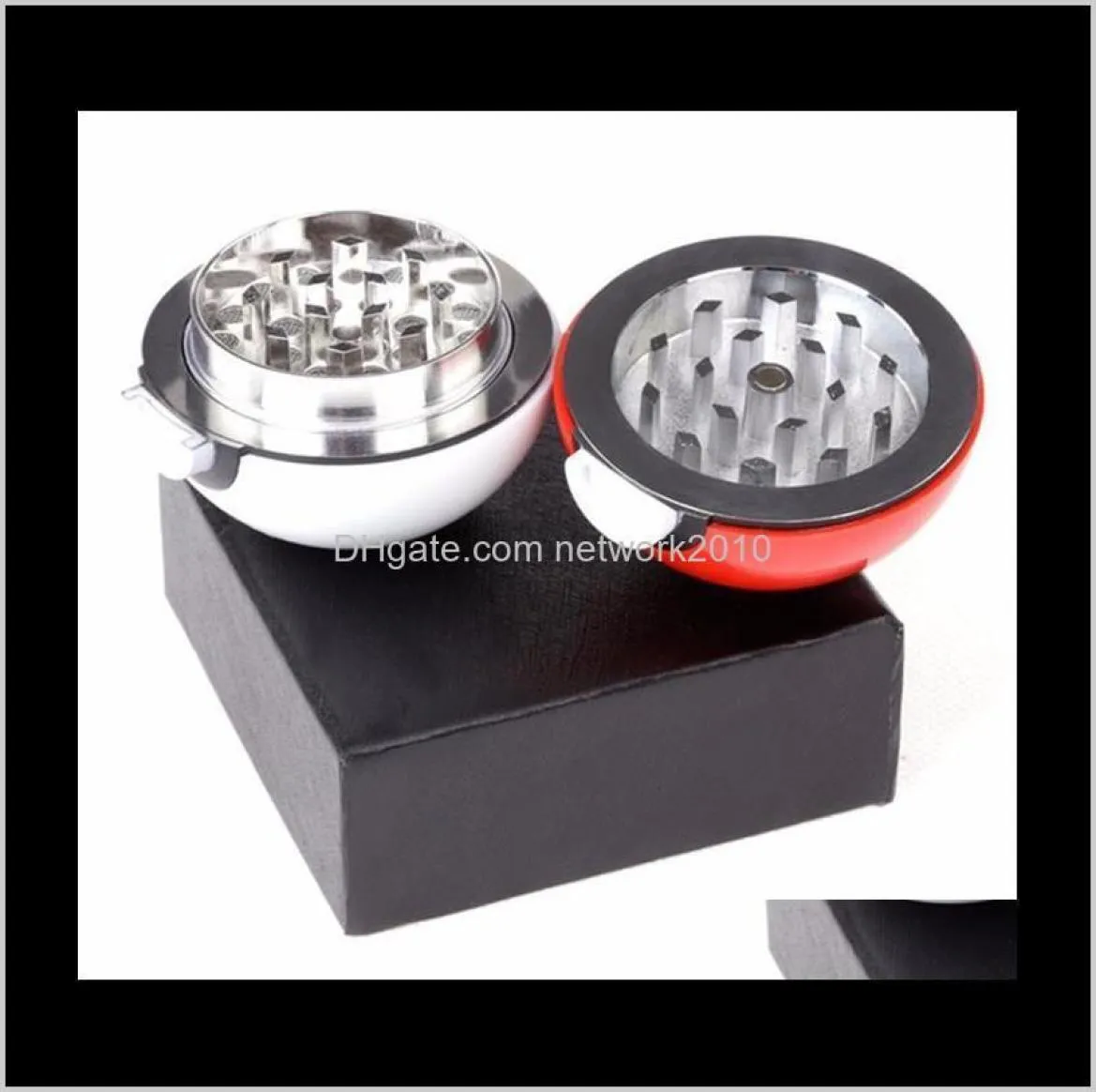 Outros acessórios para fumar Sundries domésticos Home Garden Drop entrega 2021 Chegada Tobacco Herb Pokeball Grinder Metal Zinc All7282577