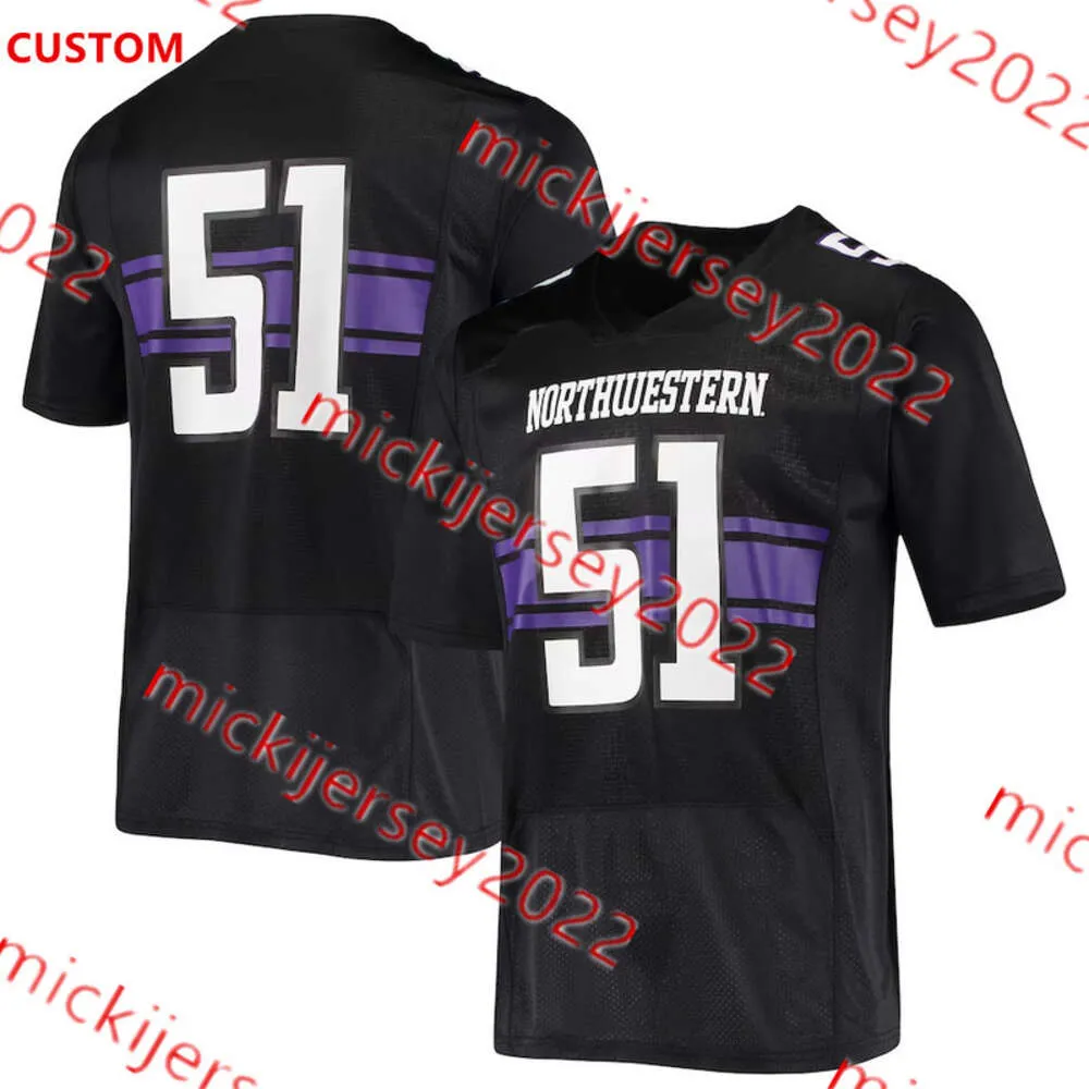 Maglia da calcio Brendan Flakes Northwestern A.J. Hampton Jr. 89 Charlie Mangieri 63 Dom D'Antonio 7 Ore Adeyi Custom Stitched Mens Northwestern Wildcats Maglie