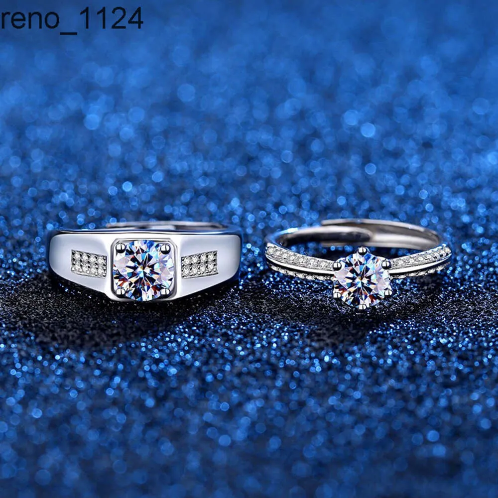 Sterling zilveren 925 sieraden Moissanite verlovingsringen set