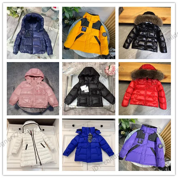 Çocuklar katlar çocukları aşağı in bebek ceket kızlar erkek kıyafetleri çocuk ceketleri üst lüks marka üçgen işareti sıcak sıcak% 100 kaz dolma