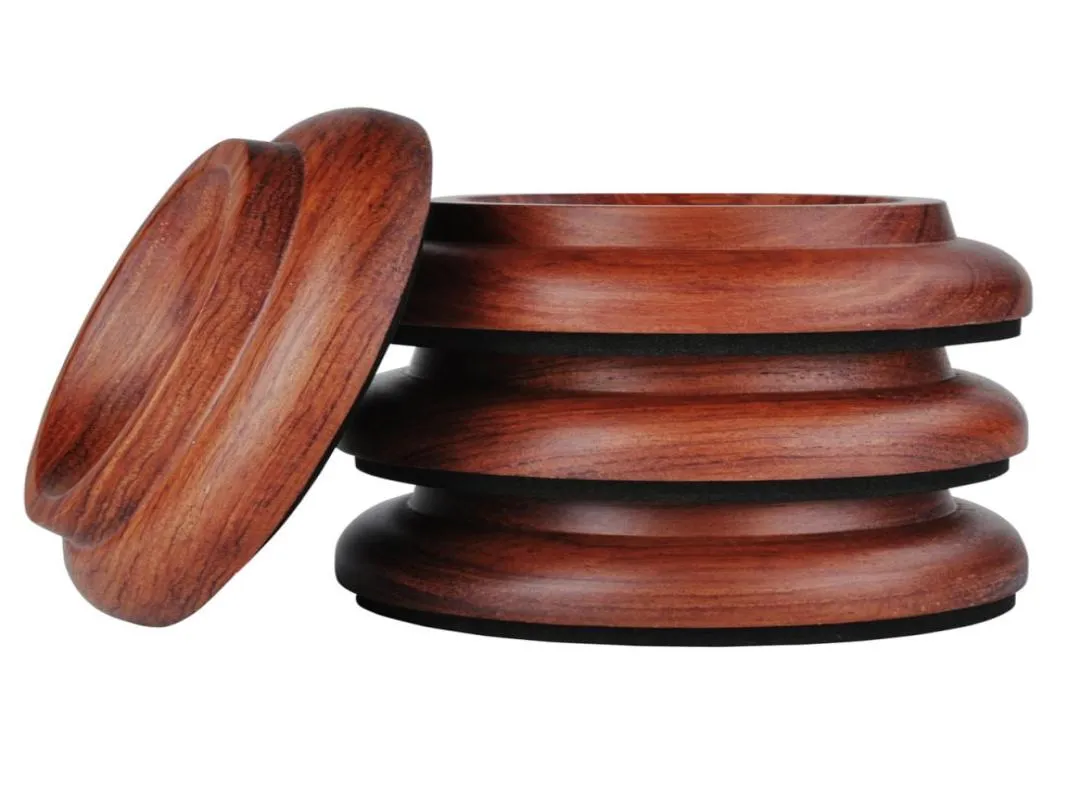 Lövträ upprätt pianokast Caster Cup Pure Brasilian Rosewood Piano Caster Pad med antislip och Antinoise Foam Set av 48622062