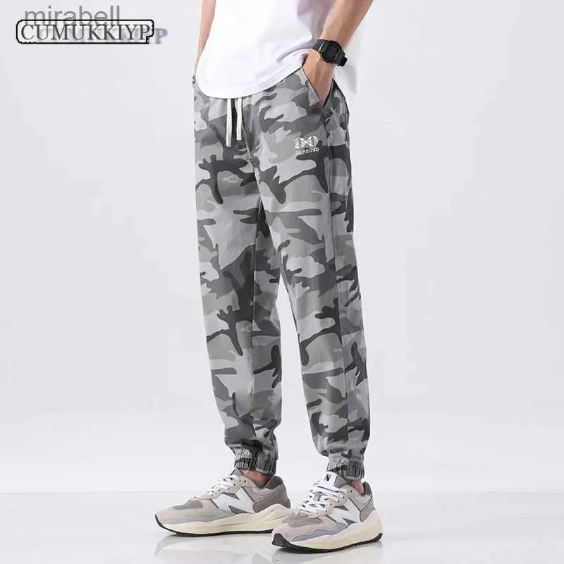 Calças masculinas cumukkiyp china continental camuflagem elástica casual haren calças masculinas calças largas yq240108