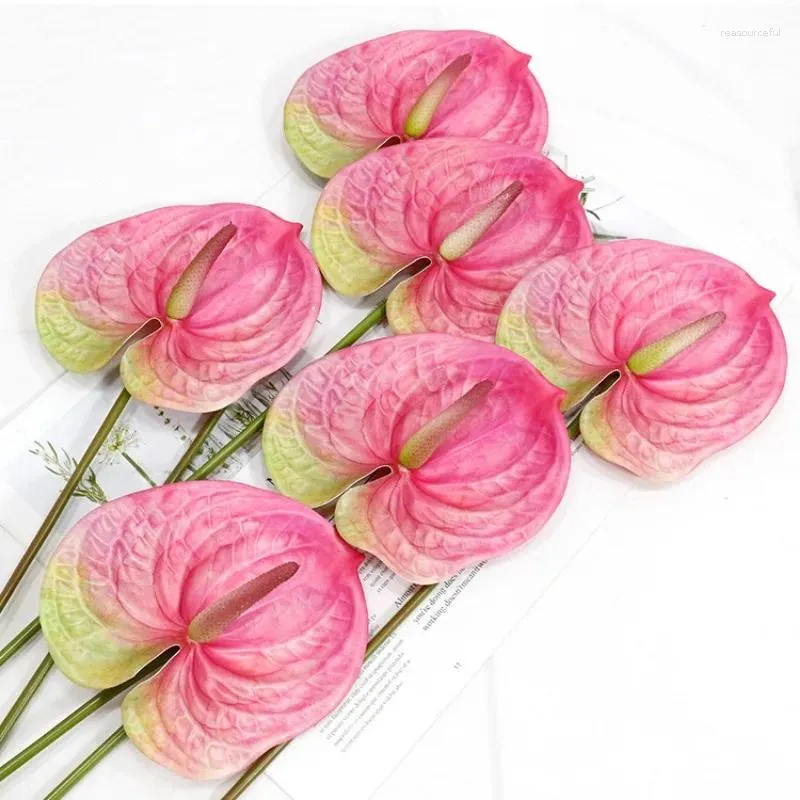 Fiori decorativi Bocciolo di rosa Pianta artificiale Anthurium Stampa 3D Rete Scenario Decorazione festiva Cortile paesaggistico