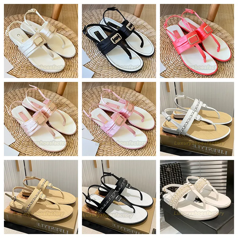 Designer sandals designer flats women Paris French designer Women Slippers Clip Toe Sandal Summer T Tied Ladies Shoes Beach Casual Woman luxury channel Flip Flops