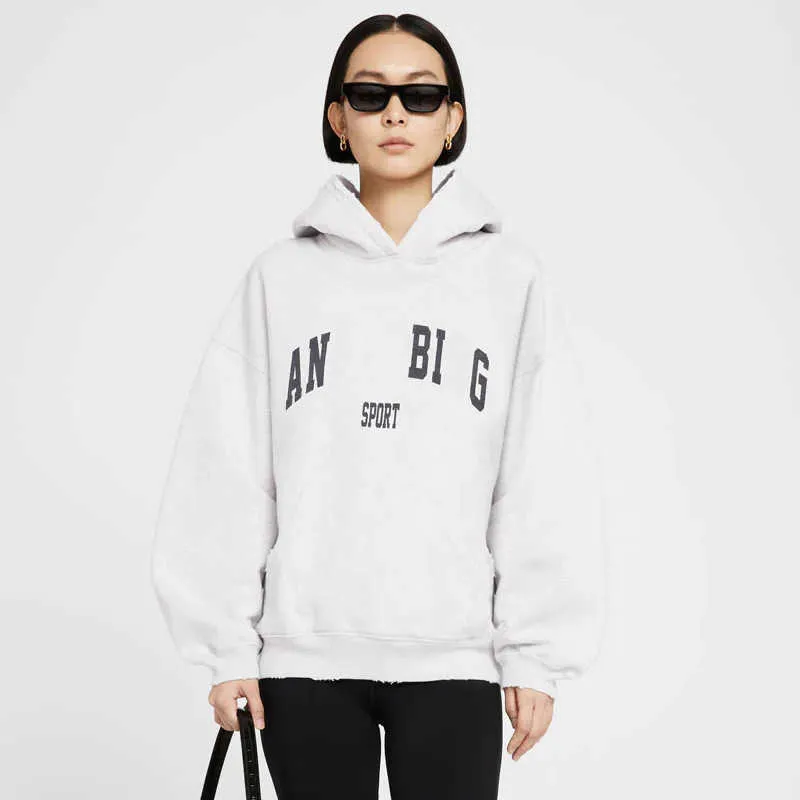 American Ins Style nisch ab ~ Classic Letter Print Loose and Versatile Casual Long Sleid Hooded Sweatshirt2