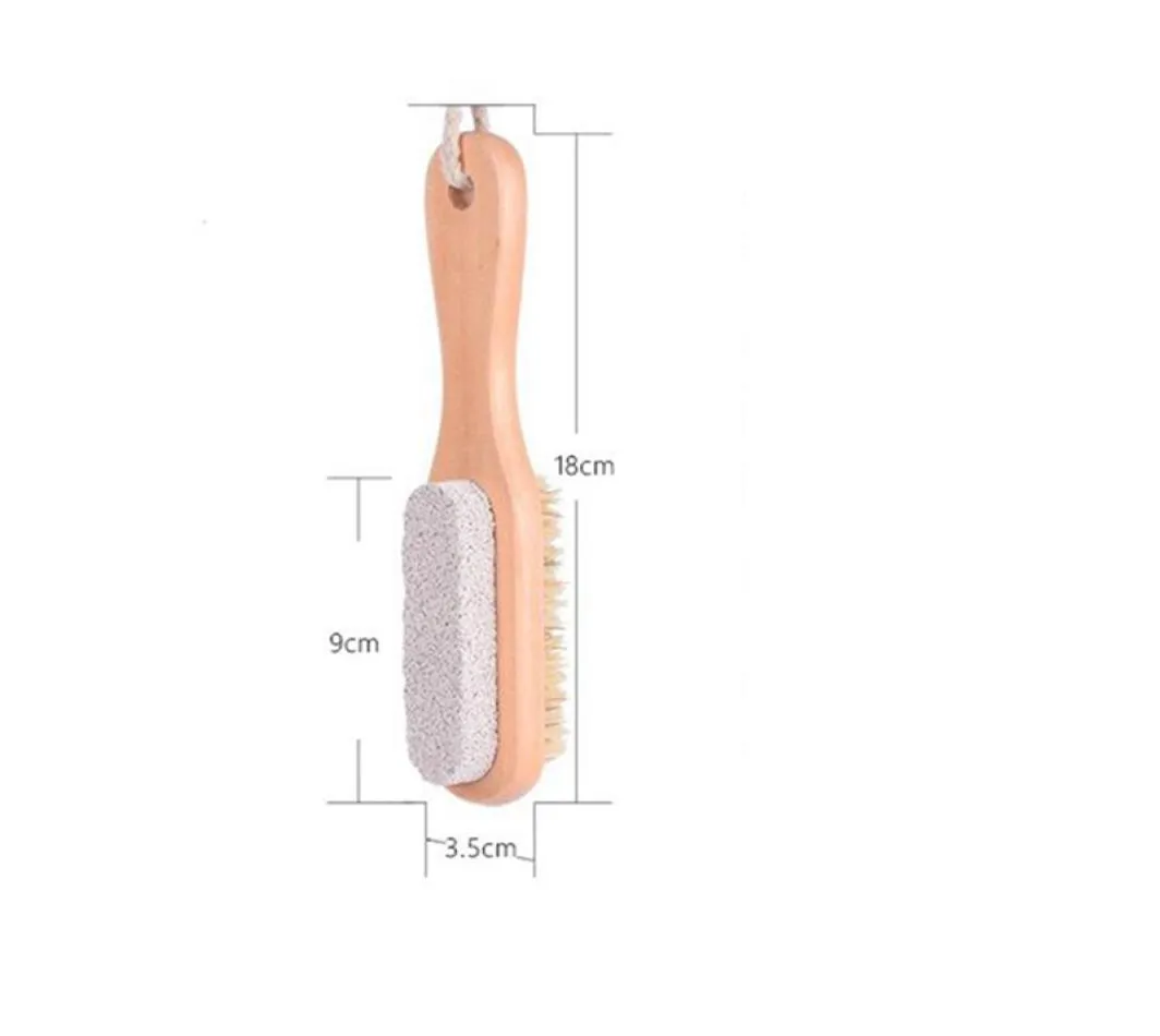 2 i 1 rengöringsborstar naturlig kropp eller fot exfolierande borste dubbel sida med naturen pimpsten mjuk borst borste zza154 hav 4122602