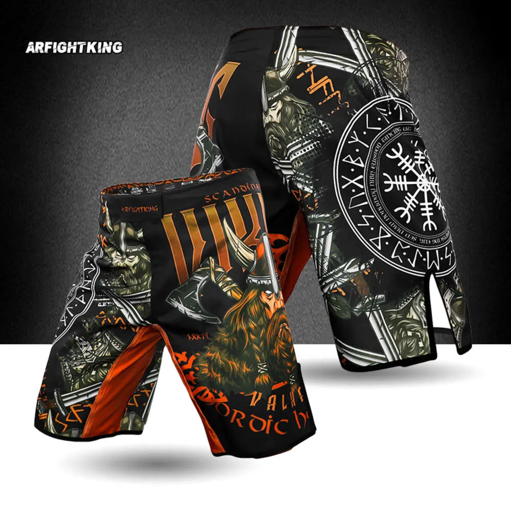 MMA Viking Fighter Sports Fighting Training Shorts Jujitsu Quick Dry Durable Fiess Competition Thai Boxing Outdoor Cycling