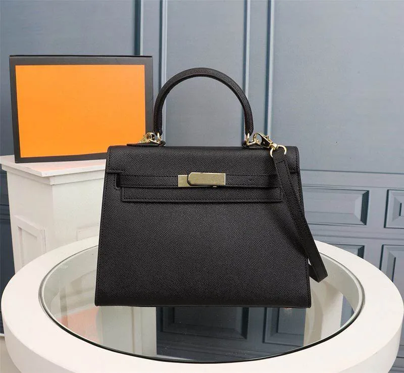 Sac de luxe Femmes Sacs Designer Sac à main Femme Véritable Cuir Orange Noir Bandoulière Sac à bandoulière Femme Bourse Lady Sac fourre-tout Petit portefeuille Sacs avec boîte