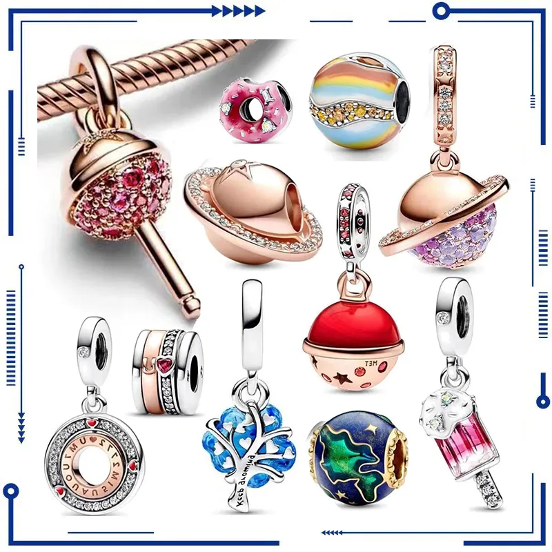 925 Srebrna moda na lody nowe serie Koraliki Charm odpowiednie do oryginalnych bransolet damskich biżuterii