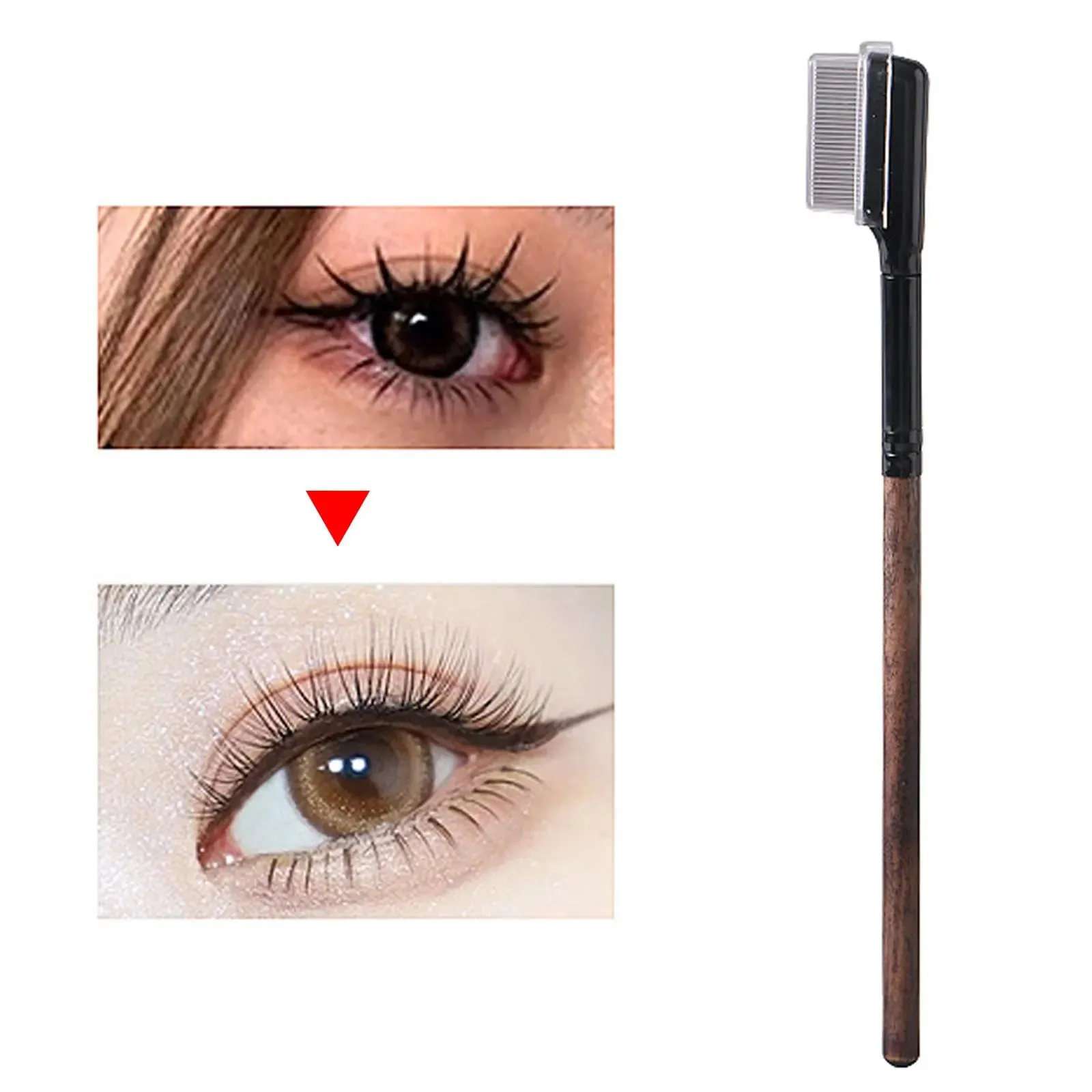 Pincéis modelador de cílios, rímel, separador de cílios, dobrável, de metal, pente, rímel, curvado, feminino, ferramenta de maquiagem para os olhos