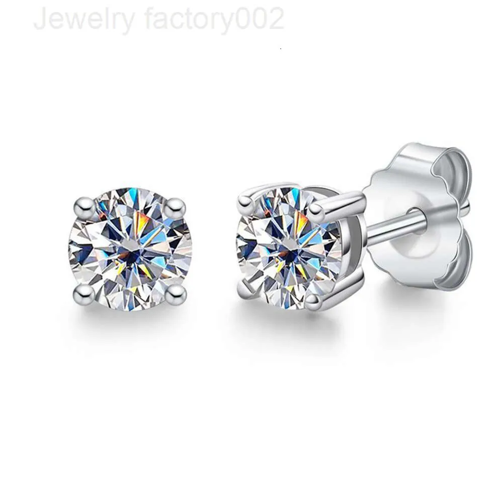 Boucles d'oreilles personnalisées en argent Sterling 925, bijoux à la mode, 4 griffes 3 4 5 mm, boucles d'oreilles Moissanite