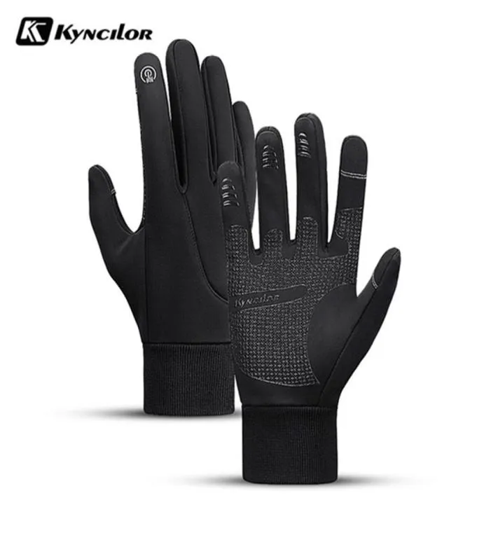 Cinco dedos Guantes de los guantes Mujeres Invierno impermeable al agua tibia Termal antislip Táctiles al aire libre Running Ski Snowboard 2203630985