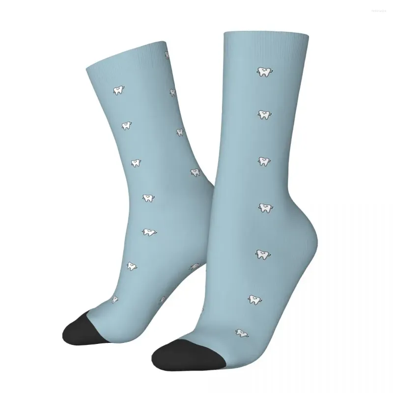 Chaussettes pour hommes, motif de dents mignonnes, Harajuku, bas absorbant la sueur, accessoires longs toute saison, cadeaux de noël unisexes