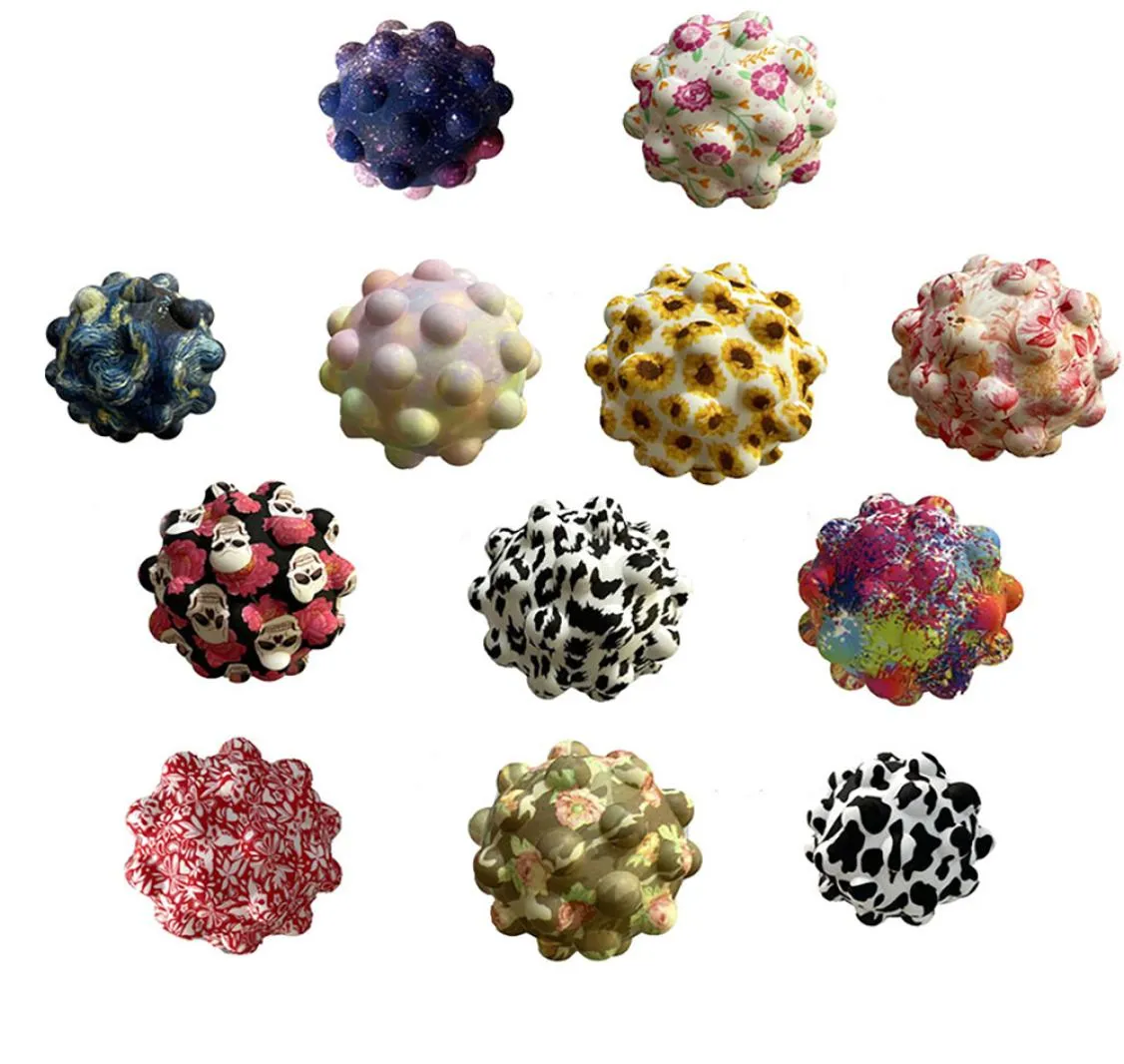 17 Style New Toys 3D Ball Spotify Premium Simple Flower Skull Oil Painting Pinch Anti Stress Reliver Kid Gift1502206